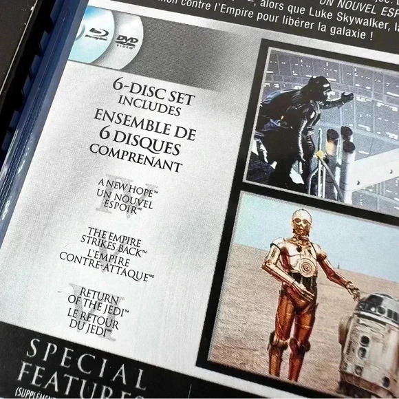 Star Wars Trilogy (Blu-ray/DVD,  2013, 6-Disc Set) - Picture 4 of 7